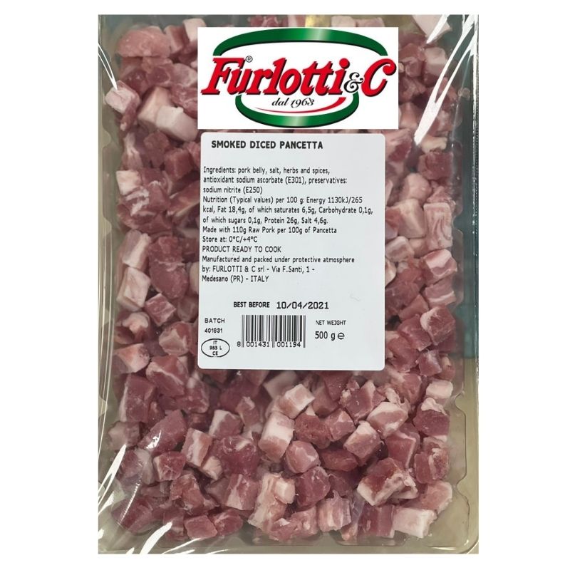 CUBETTI PANCETTA AFFUMICATA 8 x 500g Cibosano